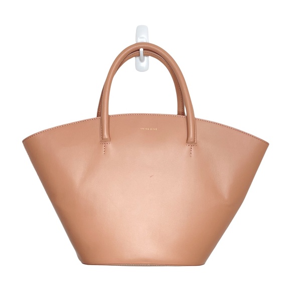 Anine Bing Handbags - Anine Bing Peach Beige Tan Leather Mini Holland Tote Shoulder Strap Bag